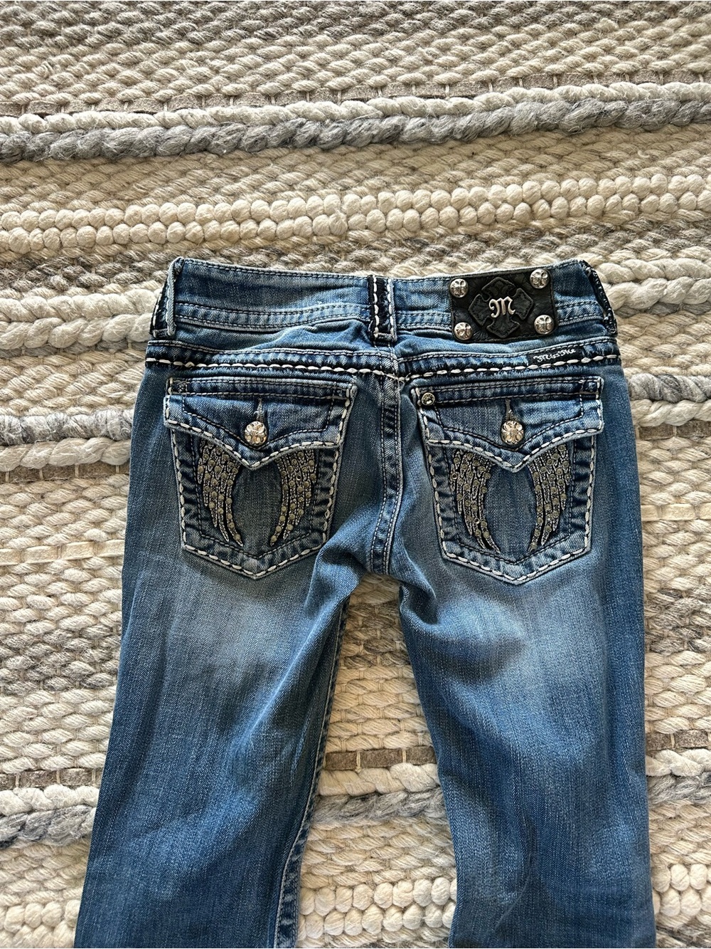 Y2K Miss Me Women's Dark Blue Bootcut Jeans size 25 - Picture 4 of 9